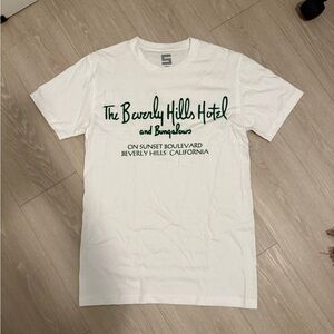 Beverly Hills Polo Club White Tee with Green Print